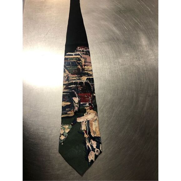 Richard Wallich Men’s Silk Racing Racecars Designer Dress Tie - Picture 5 of 11